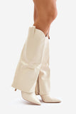 Chic Eco-Leather Knee-High Stiletto Boots with Zipper