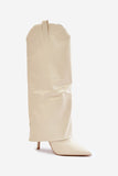 Chic Eco-Leather Knee-High Stiletto Boots with Zipper
