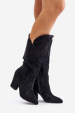 Elegant Eco Suede Stiletto Boots with Zipper Closure