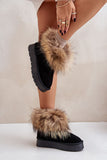 Cozy Suede Leather Women's Snow Boots with Fur Trim
