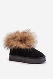 Cozy Suede Leather Women's Snow Boots with Fur Trim