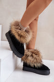 Cozy Suede Leather Women's Snow Boots with Fur Trim