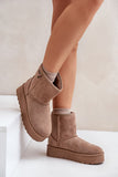 Stylish Eco-Suede Waterproof Snow Boots with Fur Insulation
