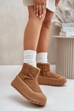 Elegant Suede Women's Snow Boots with Warm Fur Lining