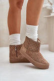 Stylish Winter Snow Boots with Fur Lining and Zip Closure