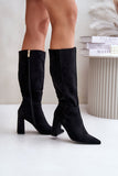 Elegant Eco-Suede Stiletto Boots with Zipper Closure