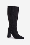 Elegant Eco-Suede Stiletto Boots with Zipper Closure
