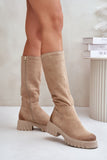 Stylish Suede Women's Boots with Side Zipper and Insulation