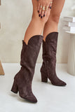 Elegant Eco Suede Stiletto Boots with Zipper Closure