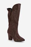 Elegant Eco Suede Stiletto Boots with Zipper Closure