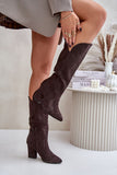 Elegant Eco Suede Stiletto Boots with Zipper Closure