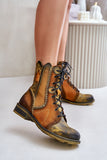 Elegant Women's Leather Boots with Zipper and Lacing