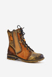 Elegant Women's Leather Boots with Zipper and Lacing