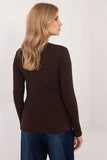 Elegant Ribbed Fitted Blouse with Animal Motif and Buttons