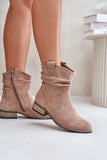 Eco-Friendly Women's Insulated Suede Boots with Zipper