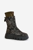 Stylish Slip-On Women's Leather Boots with Platform Design