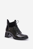 Stylish Animal Print Leather Boots for Cold Weather