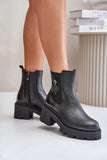 Chic Leather Boots with Zipper and Decorative Clasp