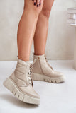 Elegant Leather Ankle Boots with Platform Wedge & Zipper