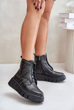 Elegant Women's Natural Leather Ankle Boots with Wedge Heel