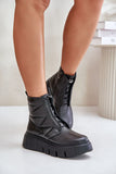 Elegant Women's Natural Leather Ankle Boots with Wedge Heel