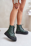 Elegant Women's Natural Leather Ankle Boots with Wedge Heel