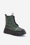 Elegant Women's Natural Leather Ankle Boots with Wedge Heel