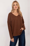 Elegant Women's V-Neck Sweater with Shiny Thread Detail