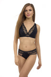 Elegant Microfiber Lace Mesh Cut Panties with Wide Waistband