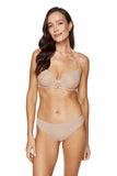Elegant Padded Bra with Smooth Cups and Gold Accents