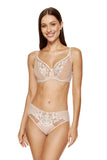 Floral Embroidered Knit Panties with Cotton Gusset and Bow