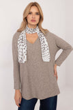 Elegant Women's V-Neck Sweater with Scarf - Versatile Style