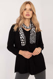 Elegant Shimmering Women's Sweater with Scarf Accessory