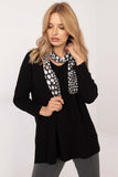 Elegant Shimmering Women's Sweater with Scarf Accessory
