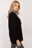 Elegant Shimmering Women's Sweater with Scarf Accessory