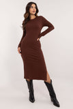 Elegant Ribbed Knit Pencil Dress with Corset Lacing