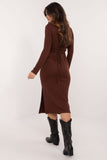 Elegant Ribbed Knit Pencil Dress with Corset Lacing