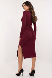 Elegant Ribbed Knit Pencil Dress with Corset Back Lacing