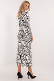Chic Midi Pencil Dress with Elegant Geometric Pattern