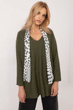 Elegant Women's V-Neck Sweater with Scarf - Versatile Style