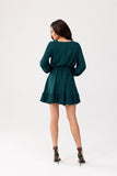 Chic Long Sleeve Dress with Ruffle Hem and Adjustable Belt