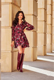 Feminine Envelope Dress with Tie Waist and Convertible Neckline
