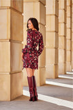 Feminine Envelope Dress with Tie Waist and Convertible Neckline