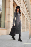 Elegant Ribbed Long Sleeve Dress for All Occasions