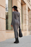 Elegant Ribbed Long Sleeve Dress for All Occasions