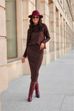 Stylish Knitted Midi Skirt for Elegant Autumn Looks