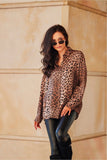 Chic Animal Print Shirt with Classic Collar and Versatile Style