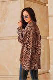 Chic Animal Print Shirt with Classic Collar and Versatile Style