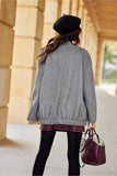 Elegant Button-Up Jacket with Stand-Up Collar and Pockets