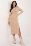 Elegant Knitted Midi Dress with Corset Tie Detail
